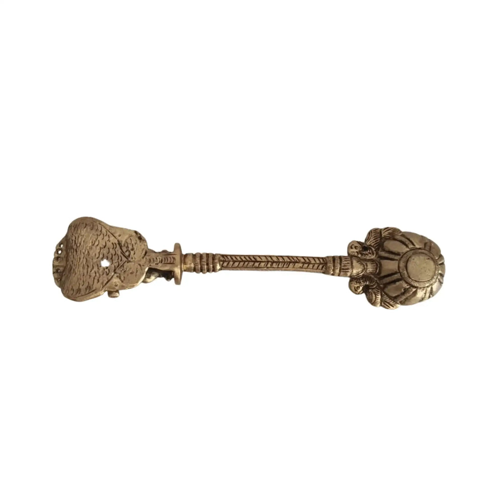 Brass Aarti Spoon Diya Lamp with Long Handle | Traditional Pooja Accessory Brass Ware