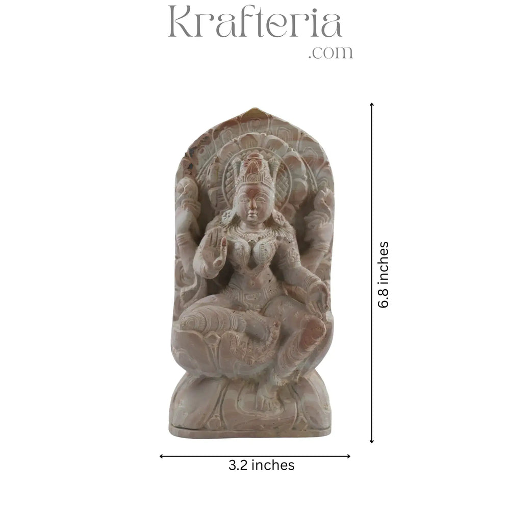 Laxmi Devatha Sculpture – Goddess of Wealth and Prosperity Soft Stone