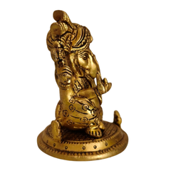 Brass Lord Ganesha Idol – Auspicious Ganpati Murti for Home & Pooja Decor Brass Artwork
