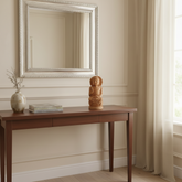 Hand-Carved Wooden Buddha Sitting In Lotus Decorative Background Panel