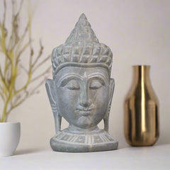 Hand-Carved Buddha Face – Soft Stone Meditation Decor