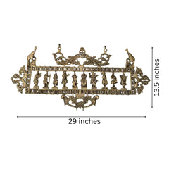 Ornate Brass Dashavatar Wall Hanging - Hindu Deity Procession Decor Brass Ware