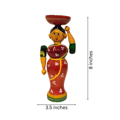 Authentic Etikoppaka Lathe-Turned Figurine - Village Woman Series
