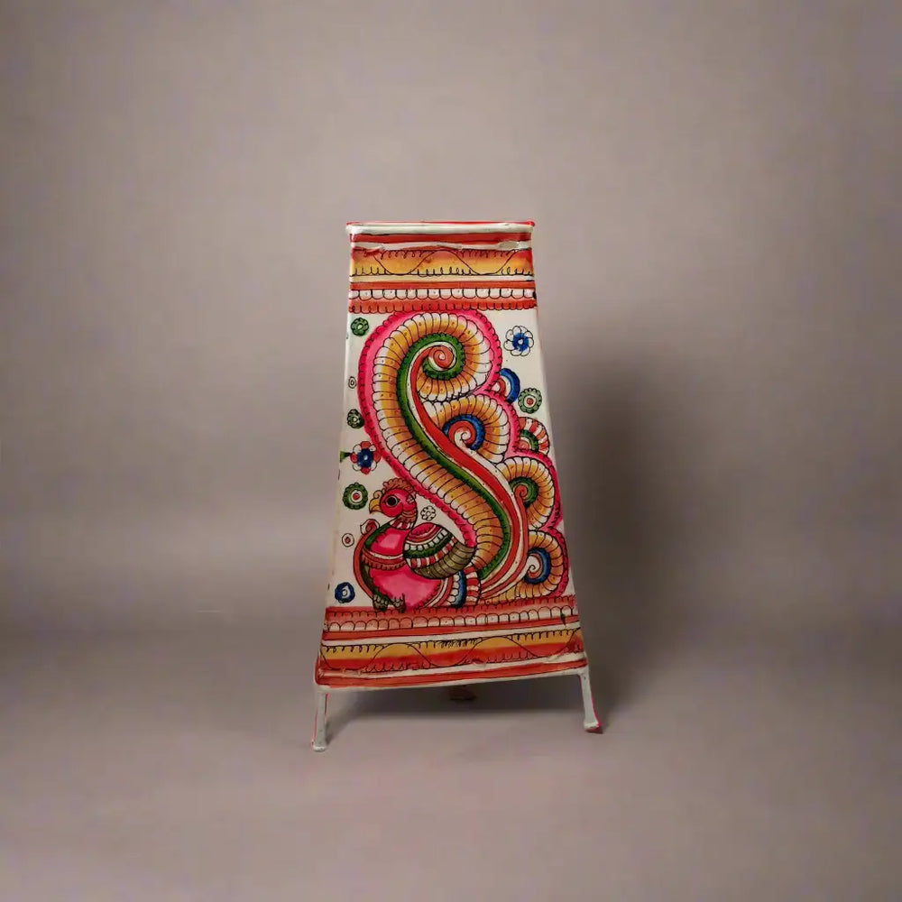 Mystic Peacock Leather Handcrafted Wall Art | Bed Lamp Leather Paintings