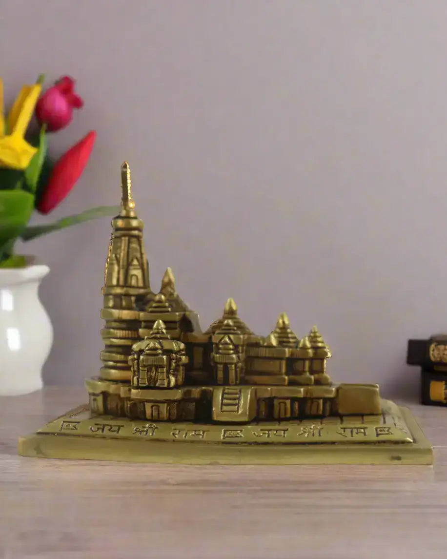 Brass Ayodhya Ram Mandir Showpiece – Symbol of Devotion and Heritage Brass Ware