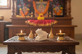 White marble Nandi statue for home temple
