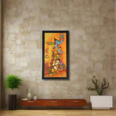 Venna Krishna – Kerala Mural Painting of Butter-Loving Krishna