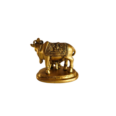 Divine Brass Kamdhenu Cow with Calf Statue | Auspicious Pooja & Vastu
