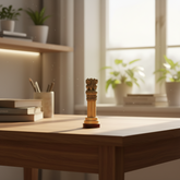 Handmade Wooden Ashoka Pillar – National Emblem Decorative Piece