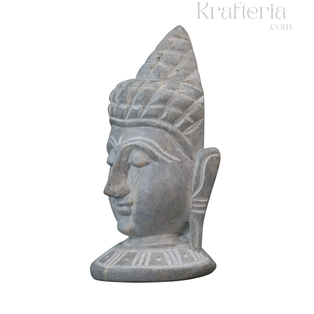 Hand-Carved Buddha Face – Soft Stone Meditation Decor belur shanker