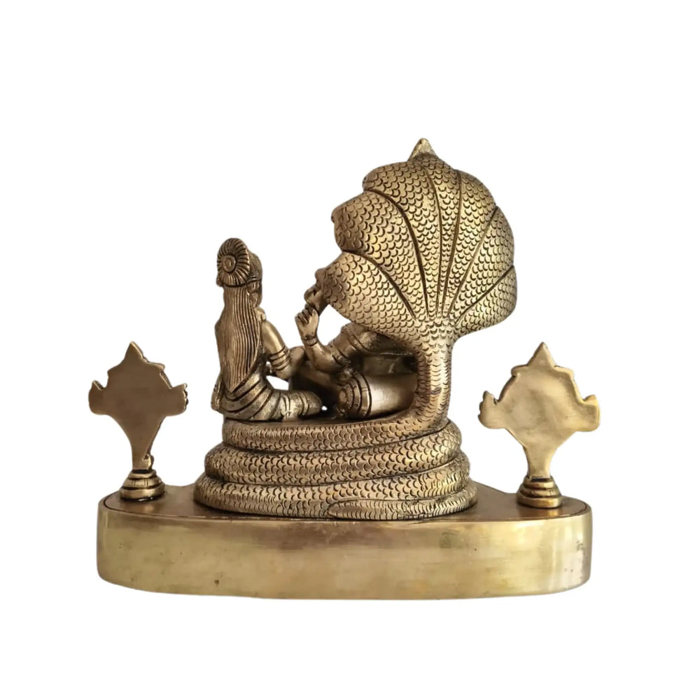 Brass Lord Vishnu and Lakshmi on Sheshnag Idol Brass Ware