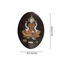 Goddess Lakshmi in Rosewood Inlay – Oval Devotional Frame