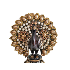 Traditional Indian Style Adorned Peacock Showpiece