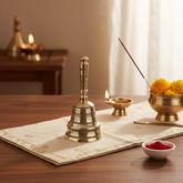 Traditional Handcrafted Brass Puja Bell (Ghanta) with Engraved Detailing Brass Ware