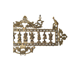 Ornate Brass Dashavatar Wall Hanging - Hindu Deity Procession Decor Brass Ware