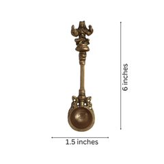 Brass Aarti Spoon Diya Lamp with Long Handle | Traditional Pooja Accessory