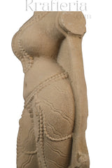 Celestial Muse - A Sandstone Sculpture of Feminine Grace