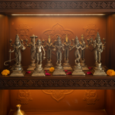 Pure Brass Dashavatara Idol Set 10 Statues) | Vishnu's Ten Avatars Murti Collection