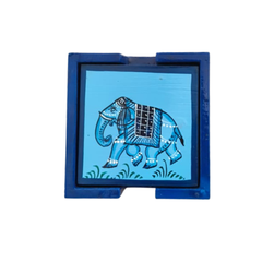 Hand-Painted Wooden Tea Coasters | Set of Decorative Drink Mats