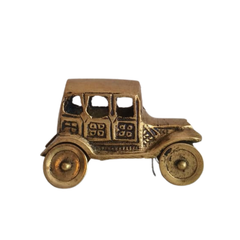 Brass Car Figurine | Handcrafted Antique Model Car Collectible Decor