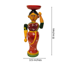 Harmony in Lacquer - Traditional Indian Serving Figure