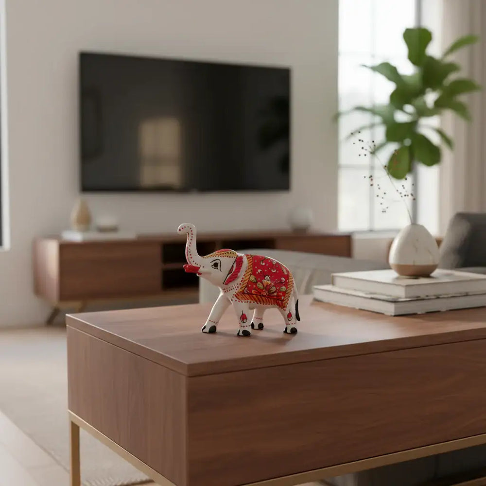 Royal Meenakari Elephant – Handcrafted Symbol of Prosperity and Artistry Metal Home Decorates