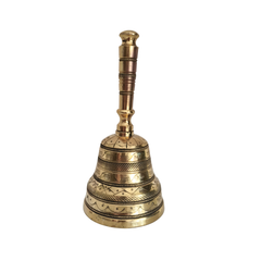 Traditional Handcrafted Brass Puja Bell (Ghanta) with Engraved Detailing