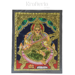 Saraswathi Devi – Goddess of Wisdom in Thanjavur Art Paintings