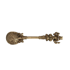 Brass Aarti Spoon Diya Lamp with Long Handle | Traditional Pooja Accessory