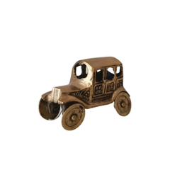 Brass Car Figurine | Handcrafted Antique Model Car Collectible Decor