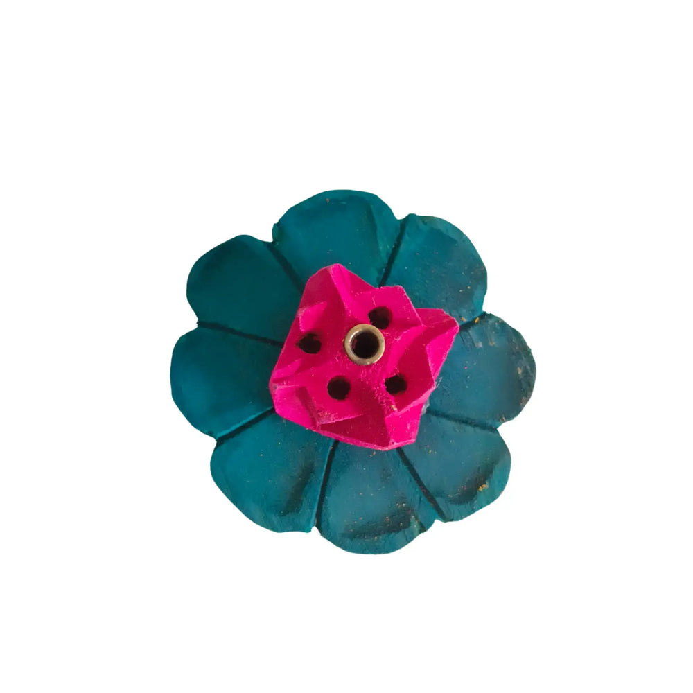 Hand-Painted Wooden Flower Agarbatti Stand – Elegant Incense Holder Accessories