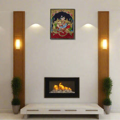 Thanjavur Style Yashoda & Little Krishna Painting – Classic Indian Decor