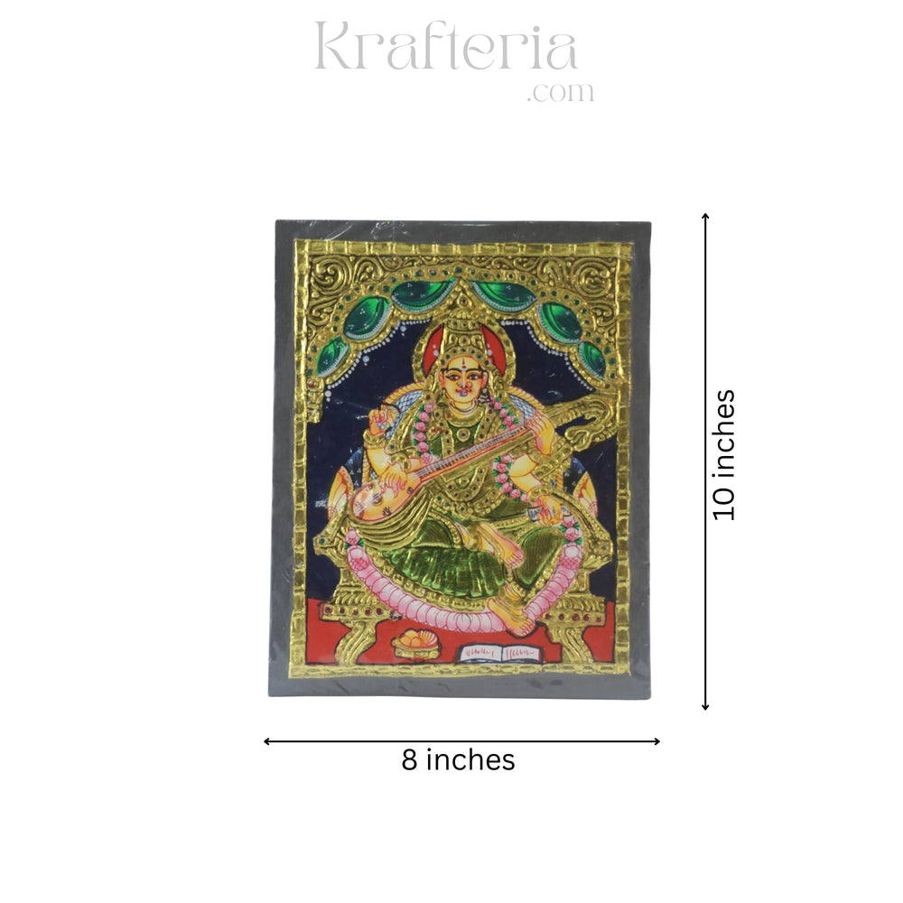 Saraswathi Devi – Goddess of Wisdom in Thanjavur Art Paintings