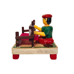 Etikoppaka Wooden Toy - Weaver at a Loom Etikoppaka Lacquerware