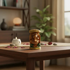 Wooden Ganesh Statue – Beautiful Hand-Painted Religious Art Wooden Idols