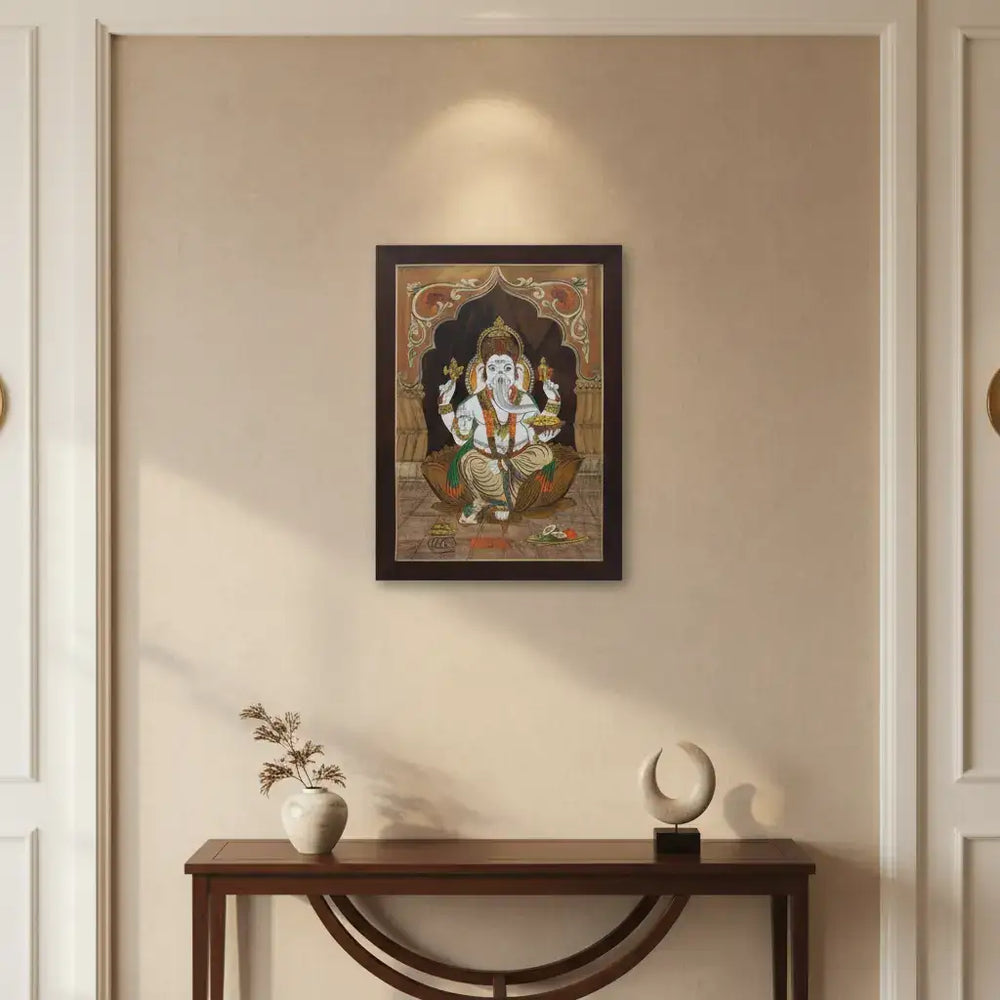 Handcrafted Rosewood Ganesh Photo Frame with Inlay Art Inlay Art