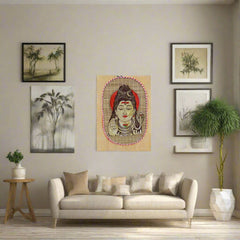 Lord Shiva Bamboo Wall Decoration – Handmade Spiritual Art
