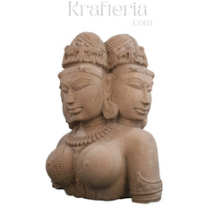 Faces of Eternity - Bust of the Triple Aspect Deity Sand Stone