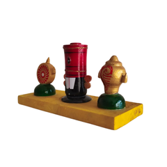Vibrant Etikoppaka Balaji Stand - Traditional Lacquer Wood Art Etikoppaka Lacquerware