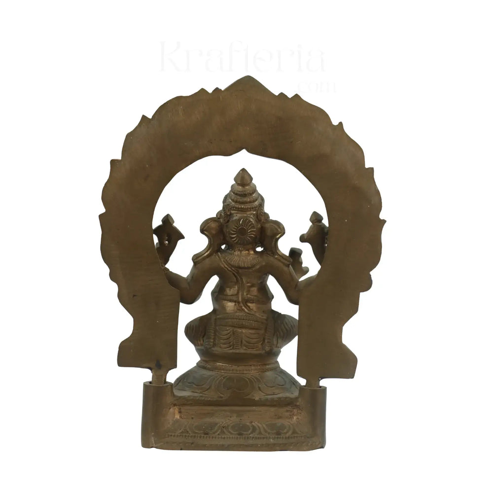 Panchaloha Vinayaka with Prabhavali – Antique Look Panchaloha