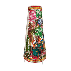 Radha Krishna Leather Puppetry Lamp Bed Lamp - Traditional Indian Leather Art Leather Paintings