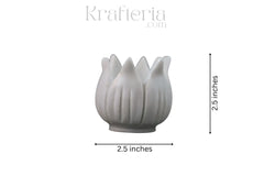 Marble Lotus Flower Candle Stand – Artistic and Serene Accent Marble Soft Stone