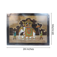 Handmade Rosewood Inlay Ambari Frame – Traditional Artistic Décor Inlay Art