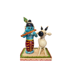 Etikoppaka Wooden Krishna with Sacred Cow