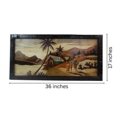 Mysore Landscape Inlay Art – Elegant Rosewood Wall Hanging Inlay Art