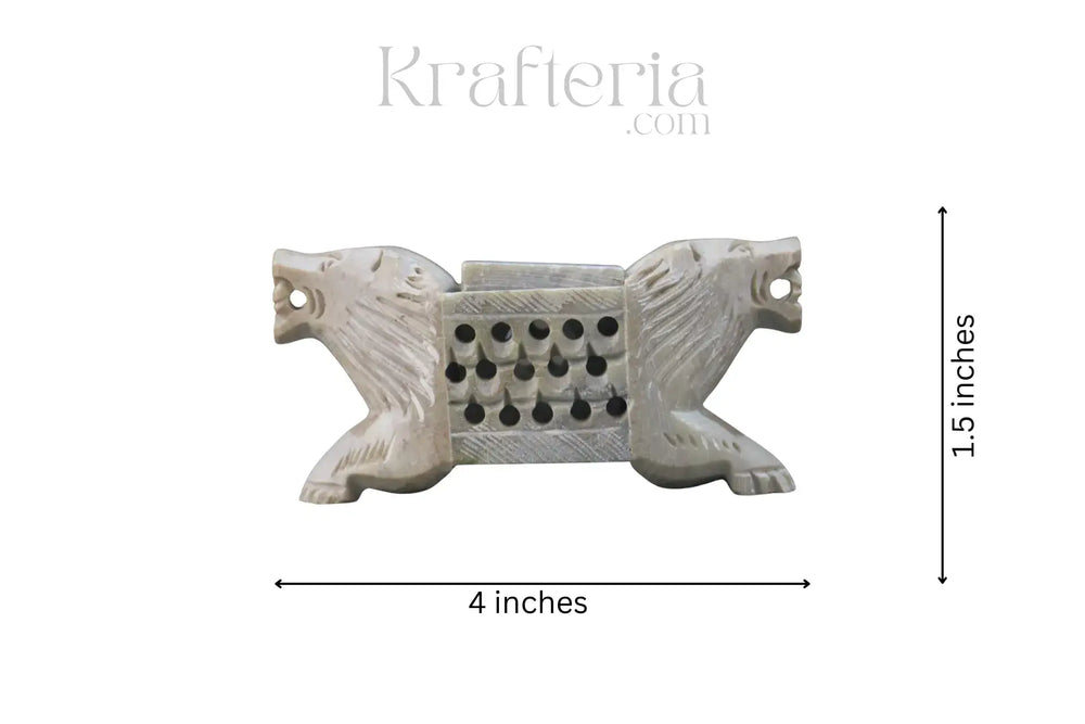 Hand-Carved Lion Incense Stick Holder – Unique Aromatherapy Accent Marble Soft Stone