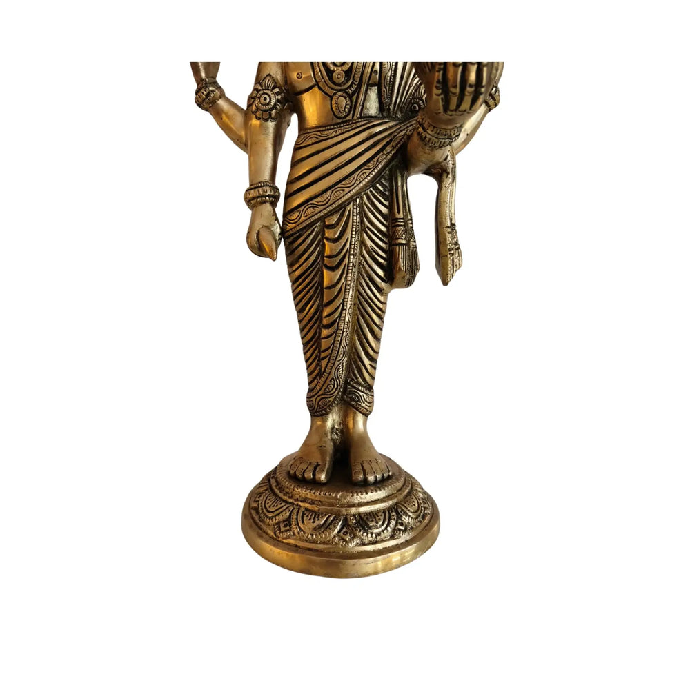 Standing Brass Idol of Lord Dhanvantari Brass Ware