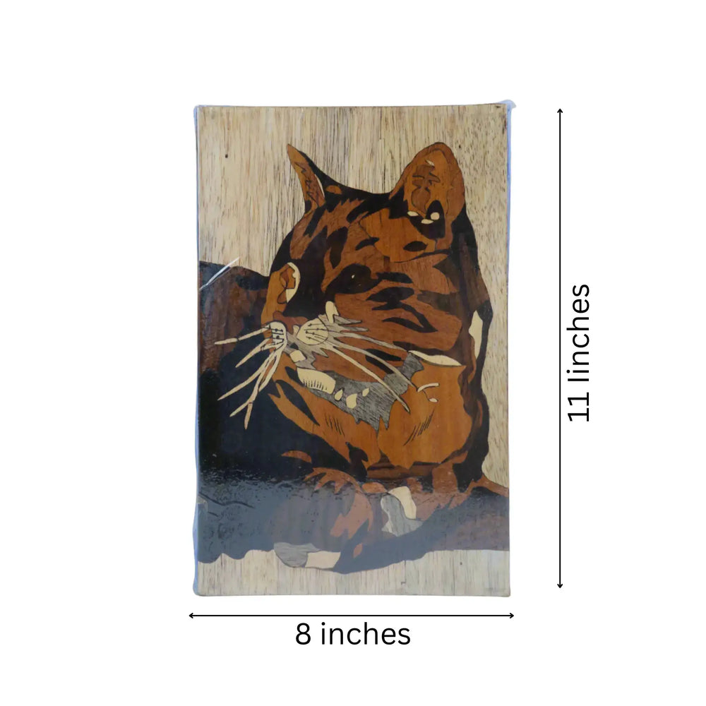 Handcrafted Rosewood Inlay from Mysore – Intricate Wooden Wall Art Inlay Art