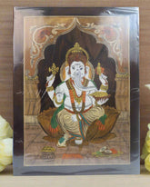 Handcrafted Rosewood Ganesh Photo Frame with Inlay Art