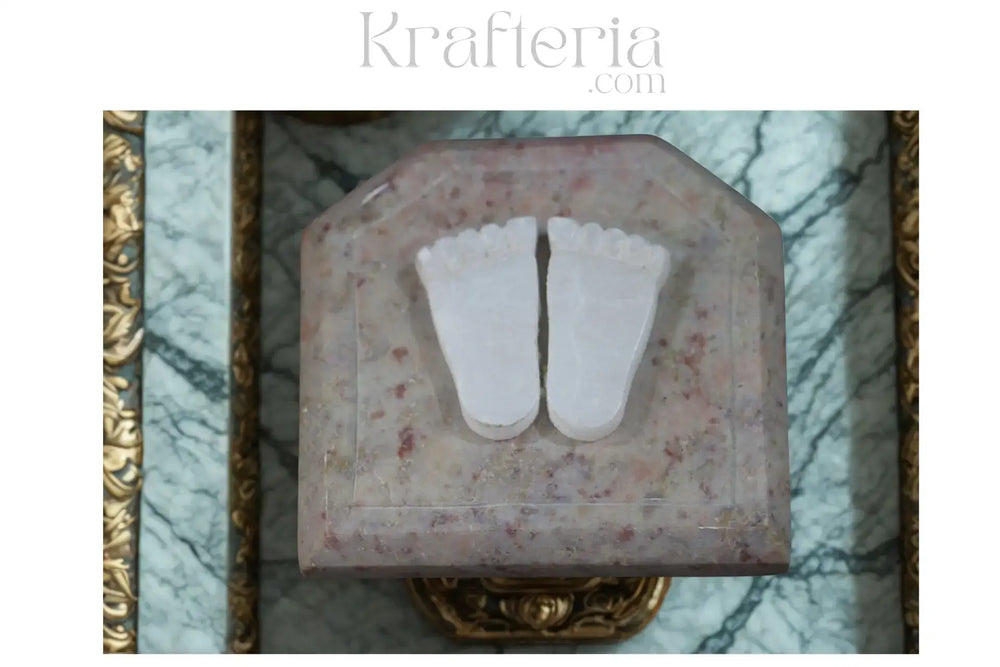 Marble Padukas for Pooja – Symbol of Guru’s Blessings and Guidance Marble Soft Stone